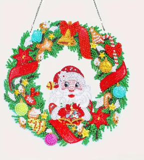 Diamond Painting Kristallanhänger Kranz Weihnachtsmann